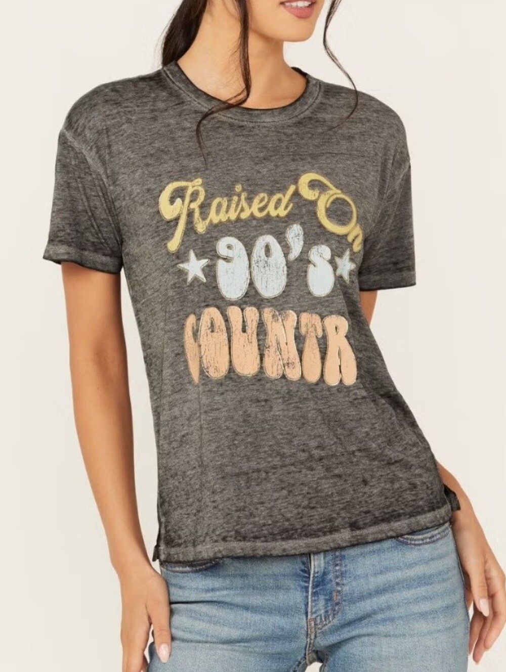 New MAURICE'S Raised On 90's Country Lightweight Tee T-Shirt L NWT
